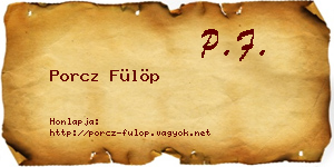 Porcz Fülöp névjegykártya
